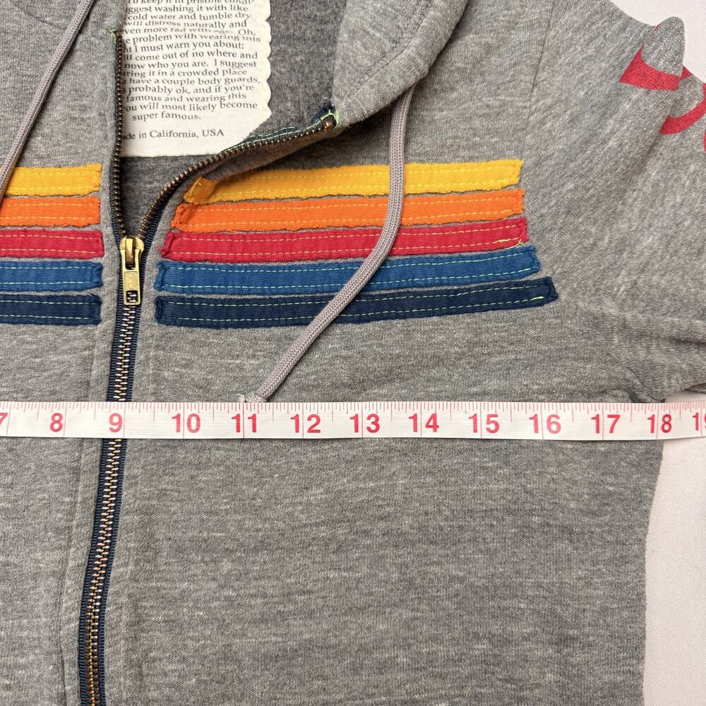 Aviator Nation Zip Up Hoodie Small Gray Coors Light 5-Stripe French Terry - Picture 5 of 7